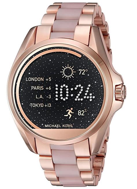 michael kors access bradshaw rose gold tone and acetate smartwatch